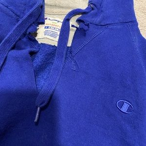 Champion C Logo V Neck Hoodie